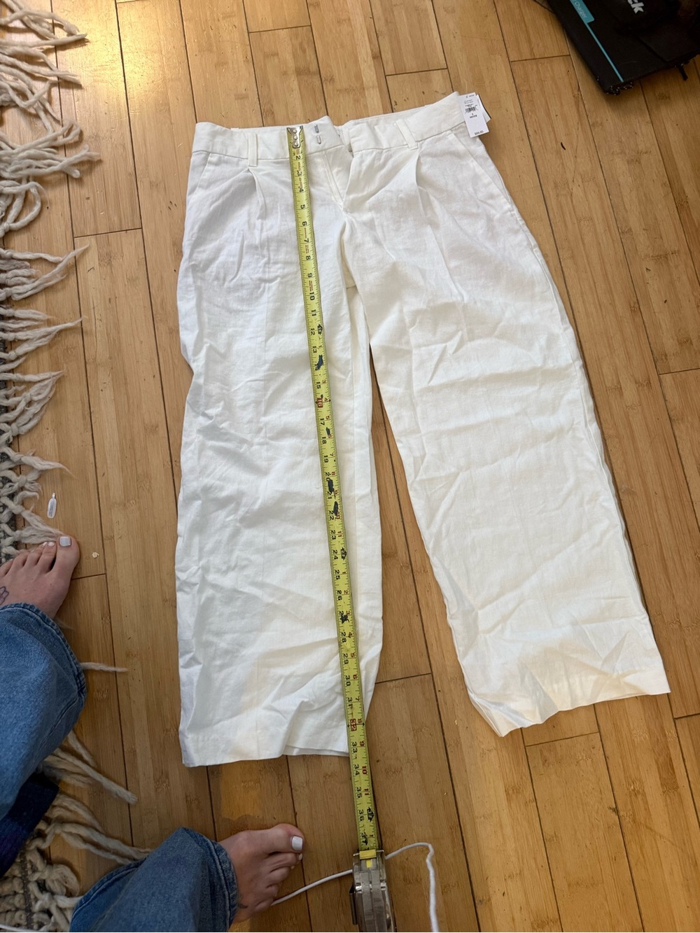 GAP White Wide Leg Linen Rayon Trousers Pants Size 0 Petite NWT Summer Resort
